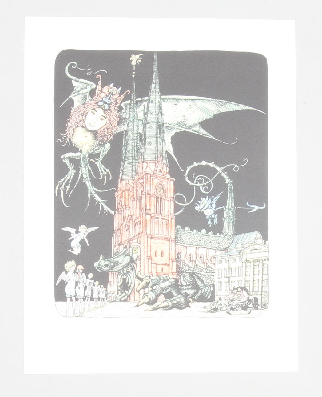 HANS ARNOLD. "Oh when the saints go marching in".Handkolorerad litografi. Signerad.