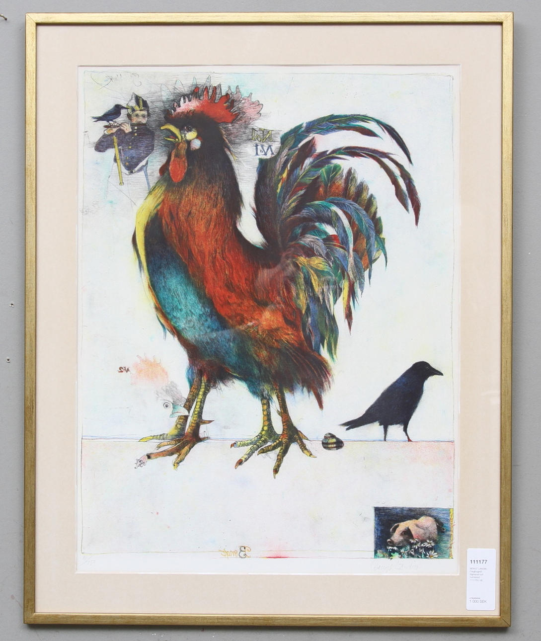 BENGT LANDIN. Färglitografi. Signerad och numrerad 111/150.