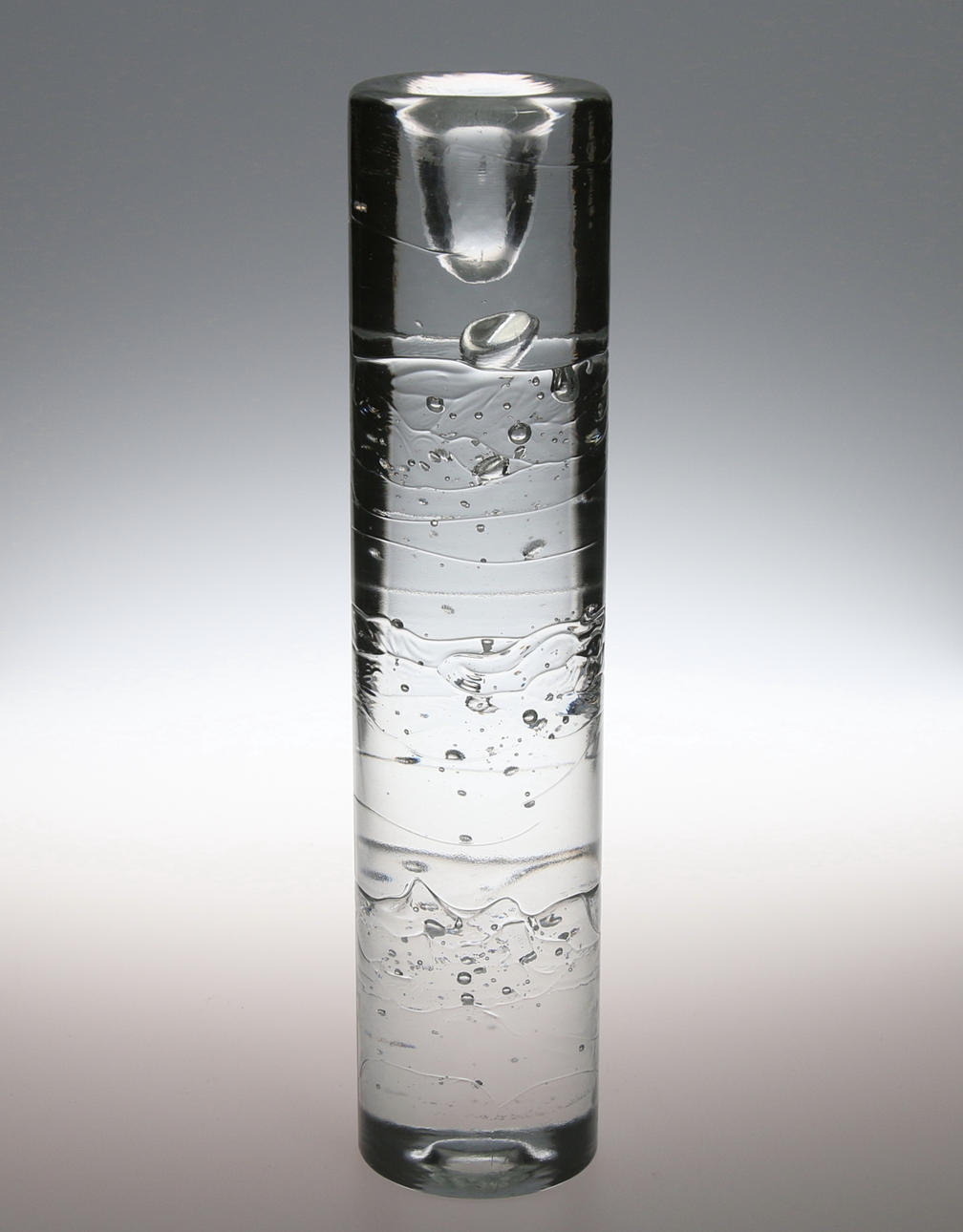 GLASSKULPTUR / LJUSSTAKE Glas, "Archipelago", Timo Sarpaneva, Iittala Finland 1980-tal.