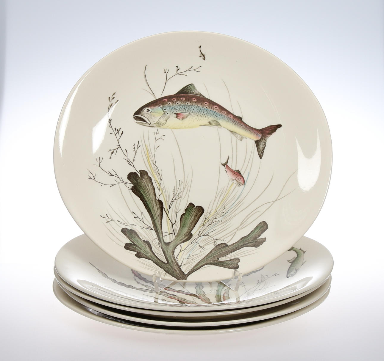 FISKTALLRIKAR, 5 st, "Fish" Johnson, Bros, England, 1900-tal.