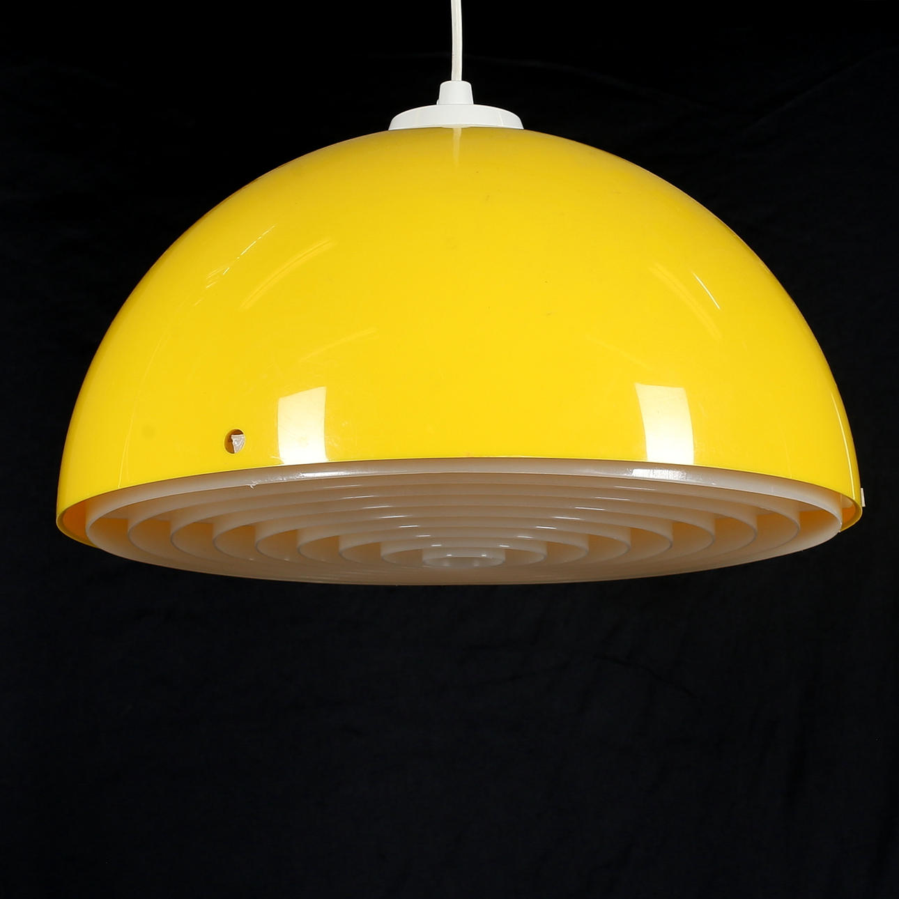 CEILING LAMP, plastic, yellow, 1970s.