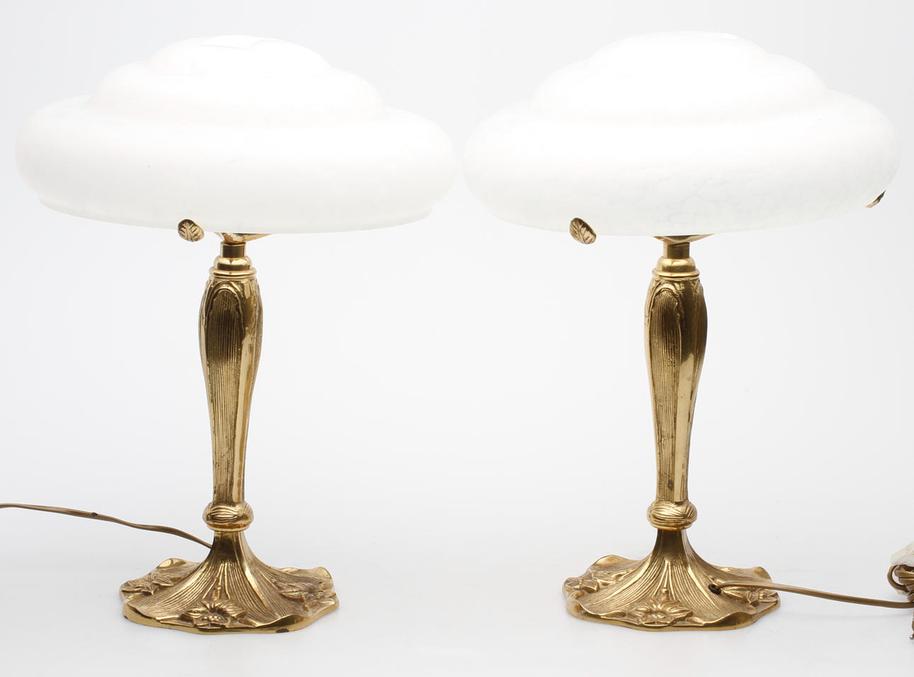 LAMPOR, ett par, mässing, jugendstil, 1900/2000-tal.