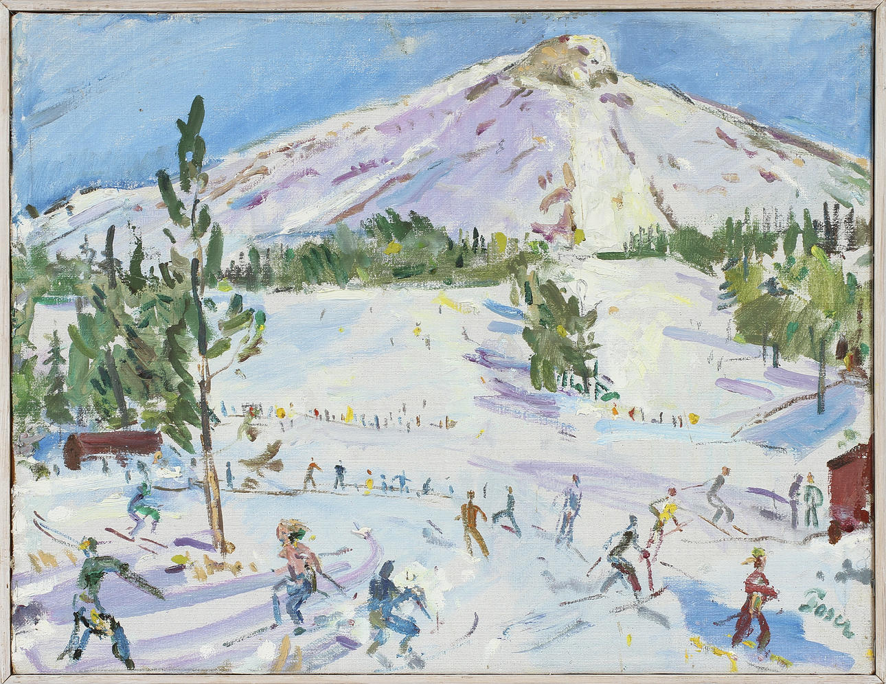 MARTIN WERNER POSER. Olja på duk, signerad.