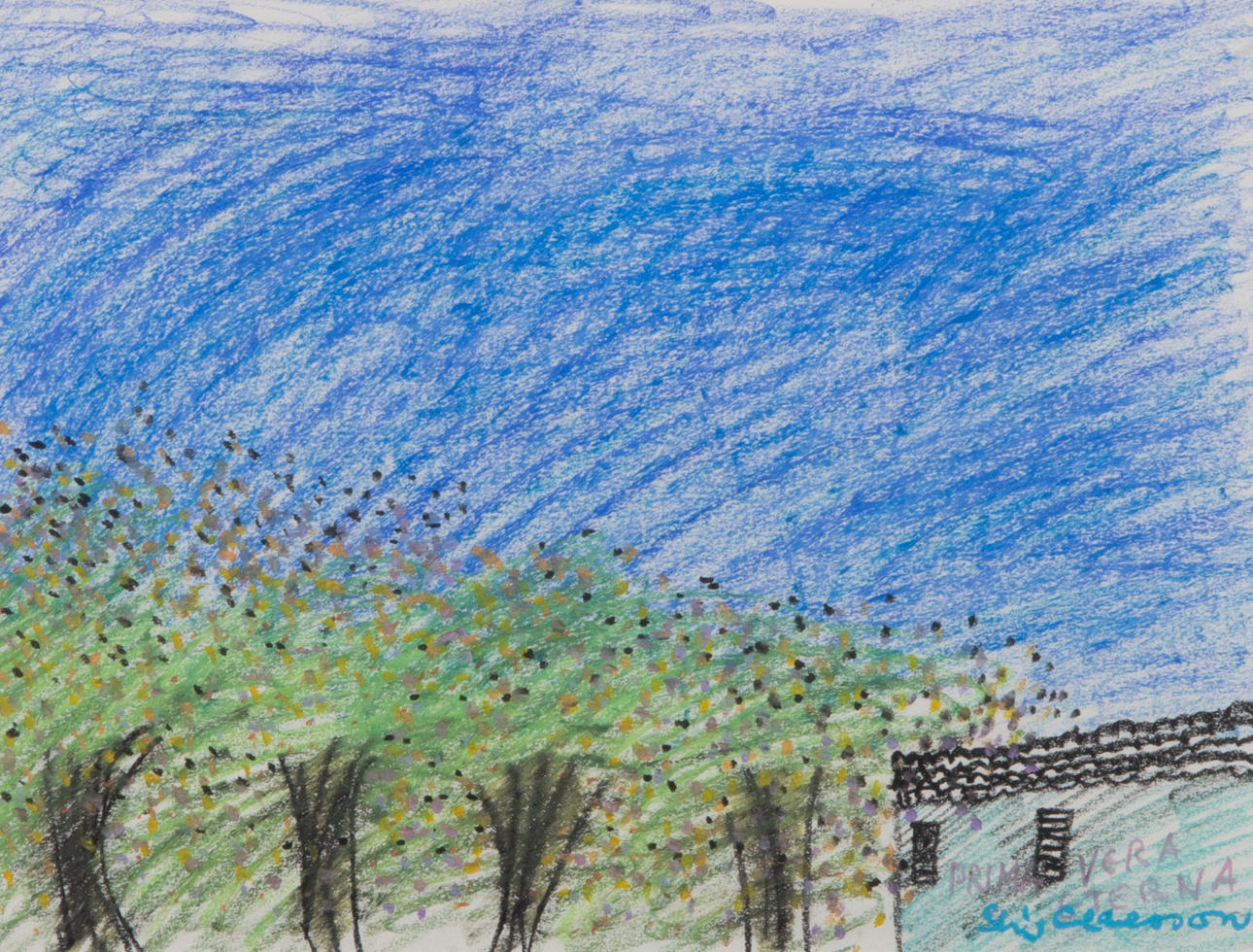 STIG (SLAS) CLAESSON. "Prima Vera", pastel, signed.