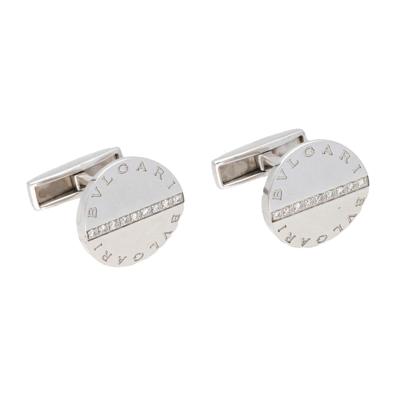 BULGARI. Diamant-Manschettenknöpfe.