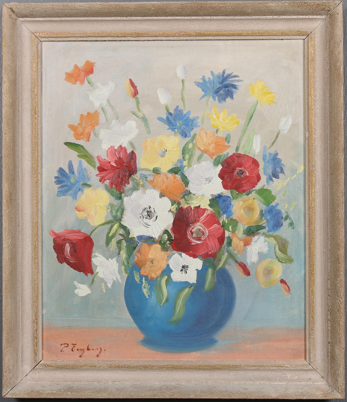 P. ENGBERG. Olja på pannå, 1900-talets mitt.