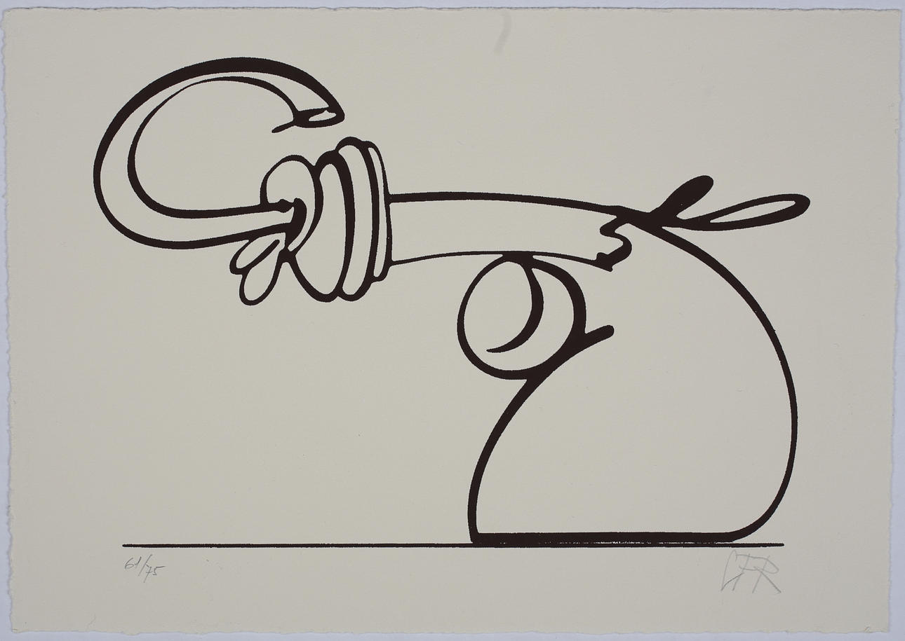 CARL FREDRIK REUTERSWÄRD. Böjd pipa. Litografi. Signerad CFR. 61/75.