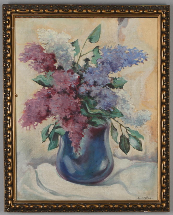 ERNST NILSSON. Blomsterstileben, olja på duk, signerad.
