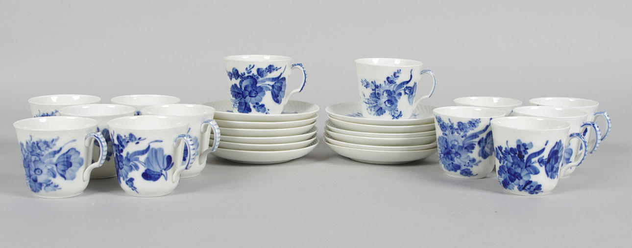 MOCKASERVIS, "Blå Blomster", Royal Copenhagen.