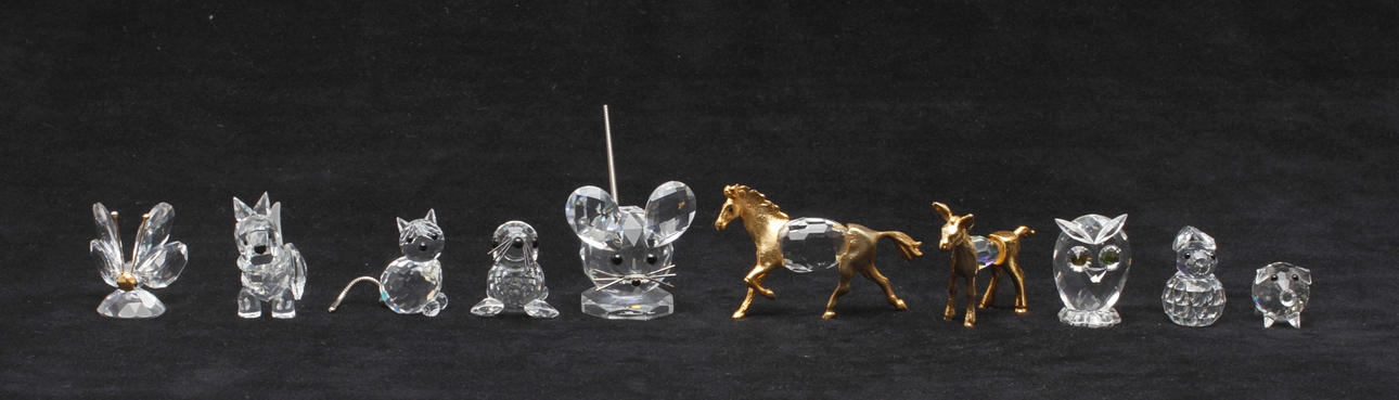 FIGURINER, 10 st, bl.a. Swarovski.