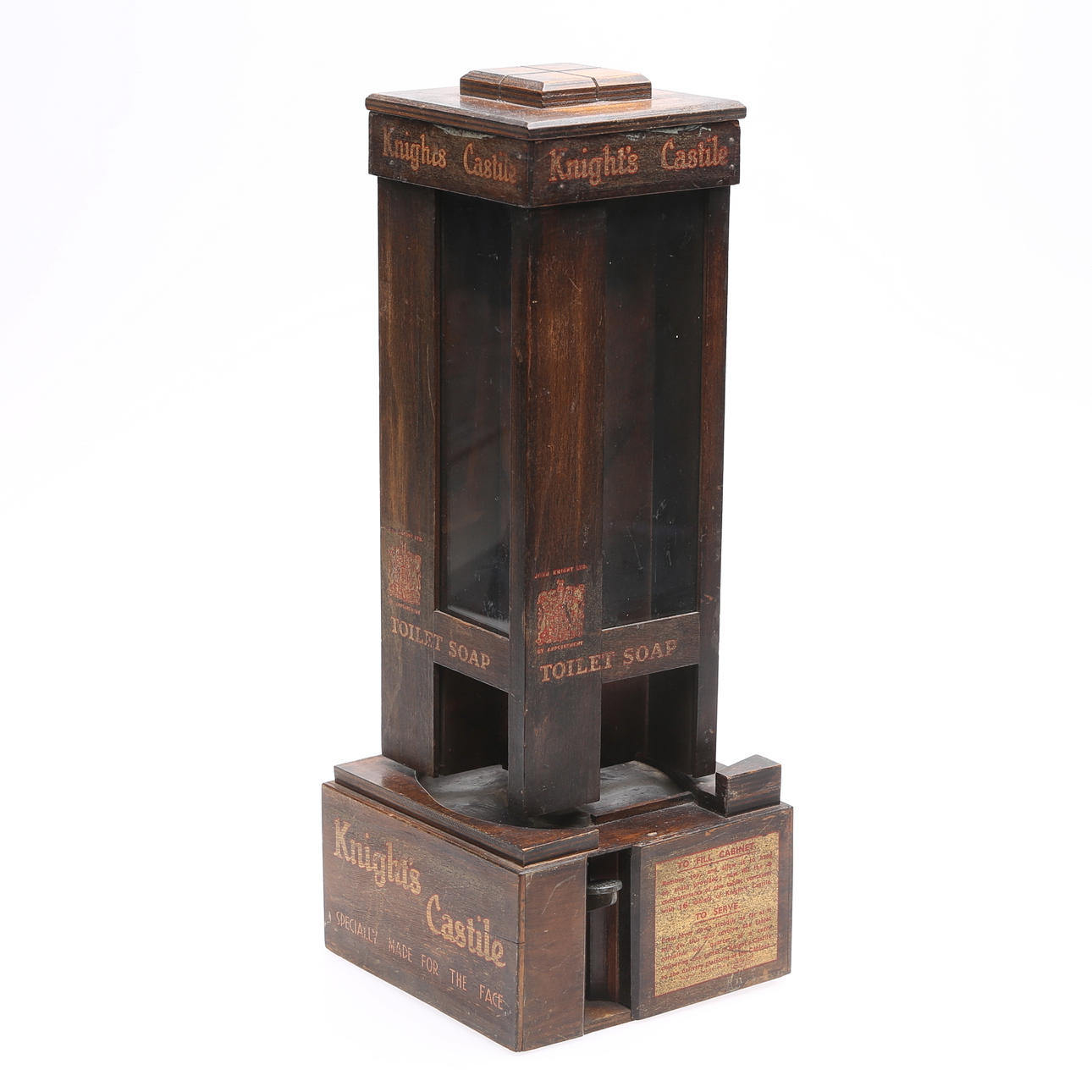 SOAP DISPENSER, KNIGHT'S CASTILE, mahogany.