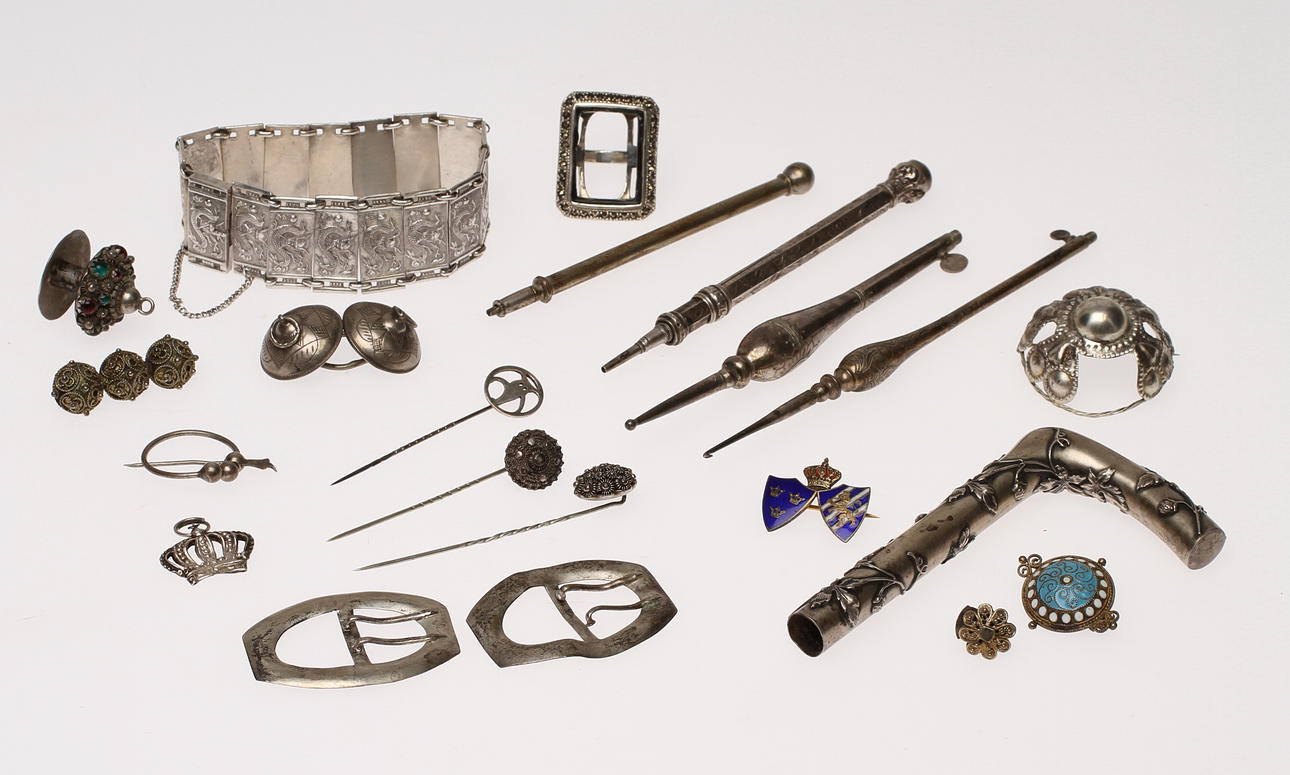 PARTI DIVERSE, silver, 20 delar. Tot vikt 201g.