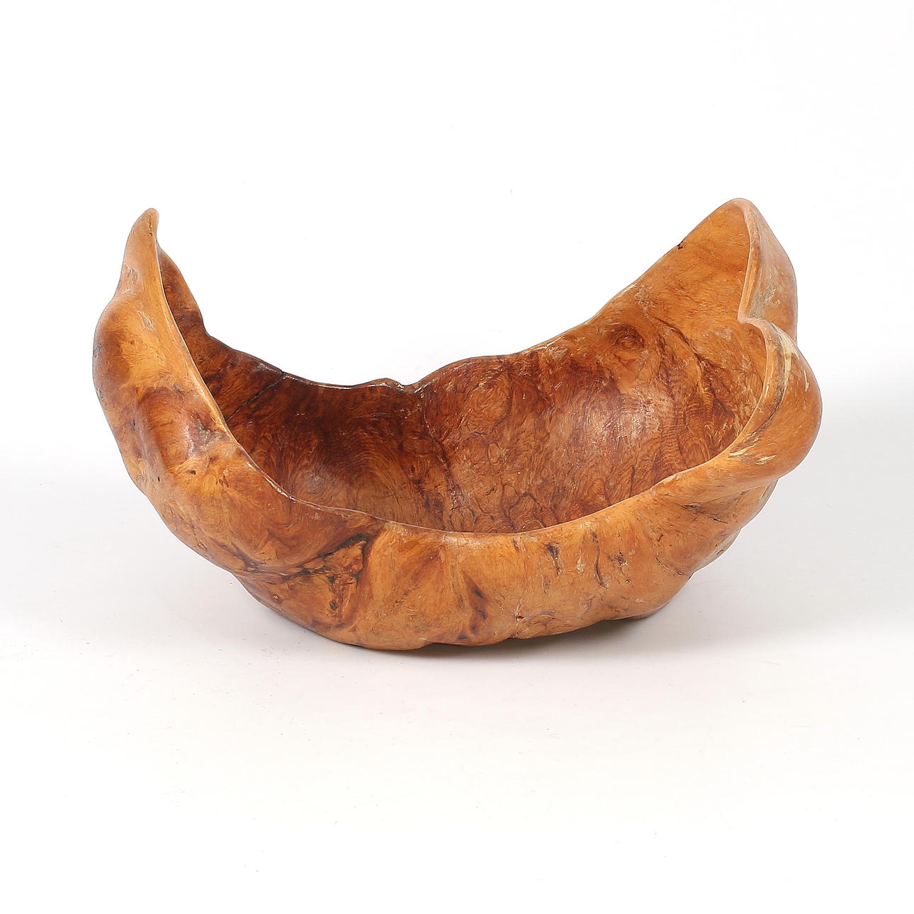 TURNING BOWL, birch, monogram signed HG, dated 81.