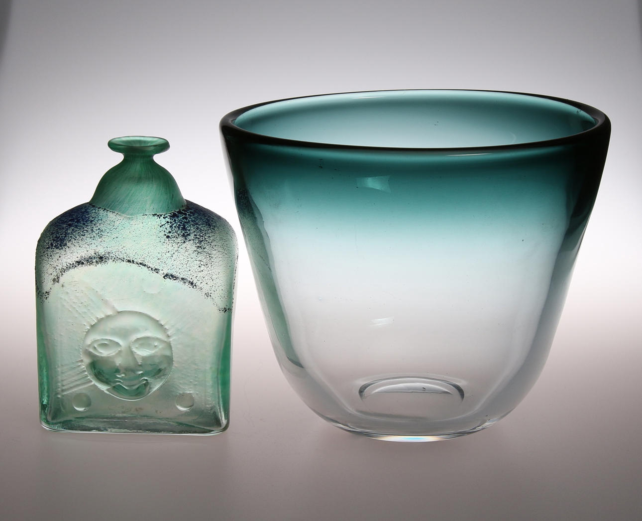 PARTI GLAS, Bertil Vallien (skål), Bengt Orup (flaska) Signerade.