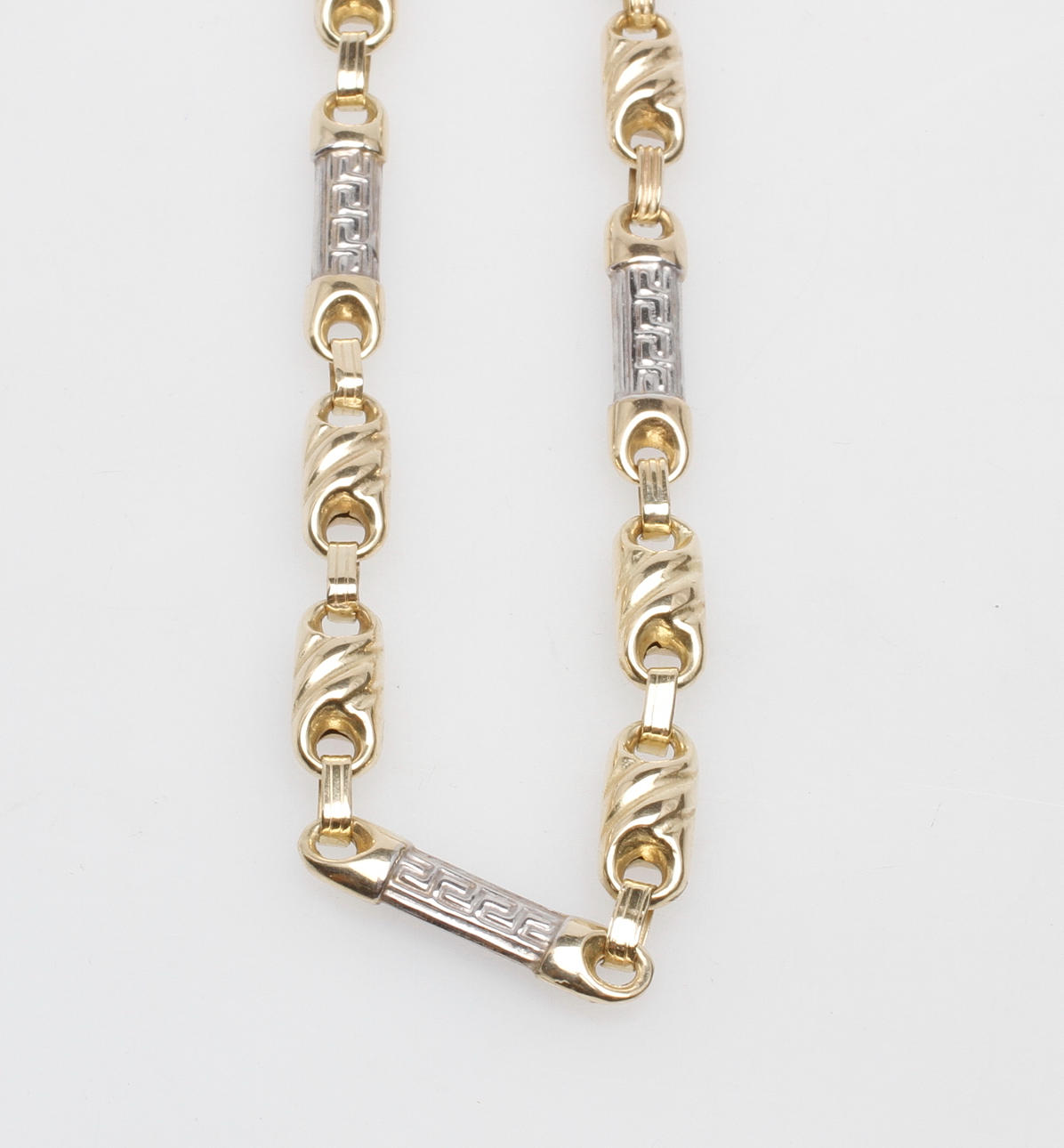 HALSBAND, 14k rött/vitt guld, vikt ca 59 cm.