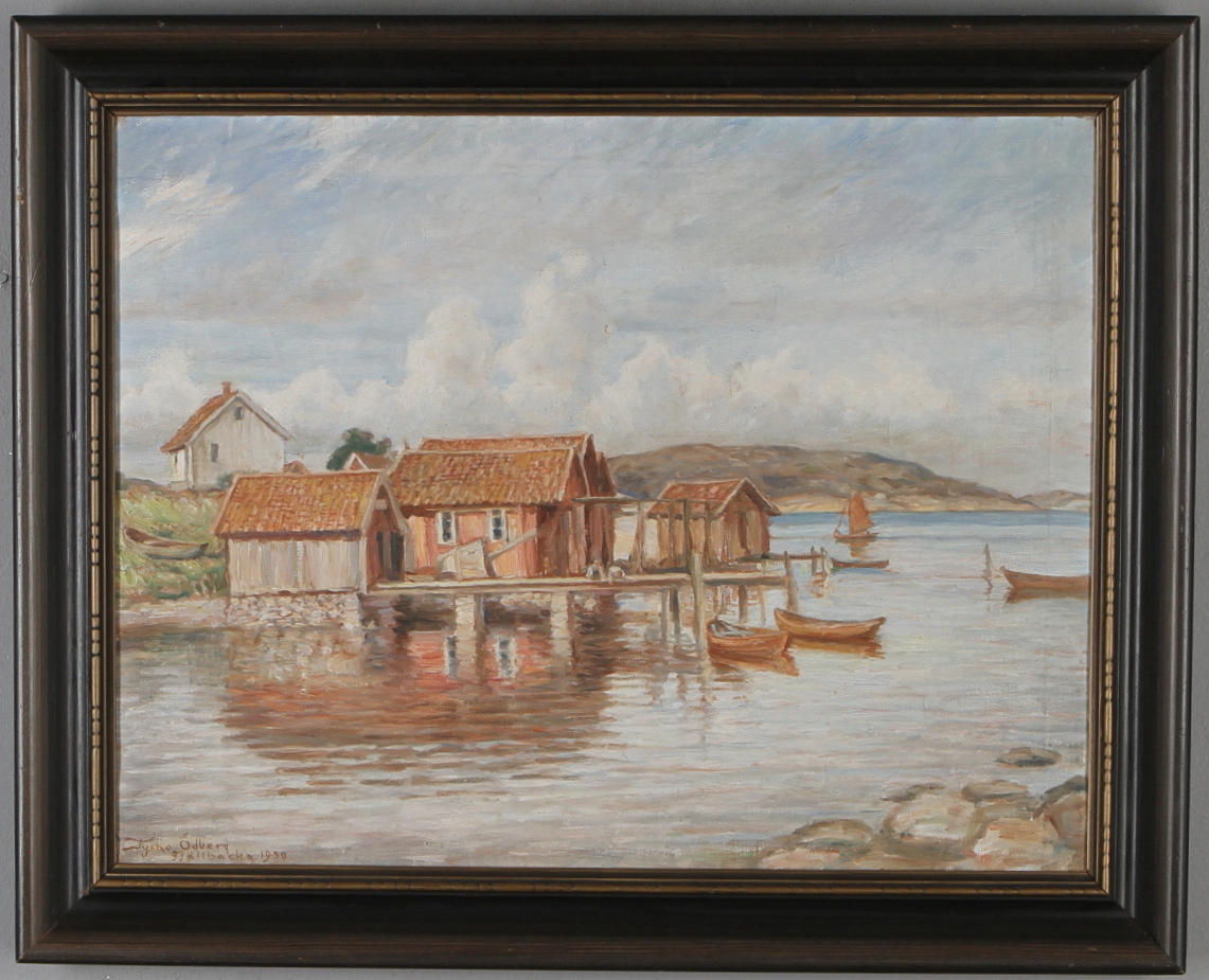 BROR TYCHO ÖDBERG. Motiv Från fjällbacka, olja på duk, signerad och daterad 1930.