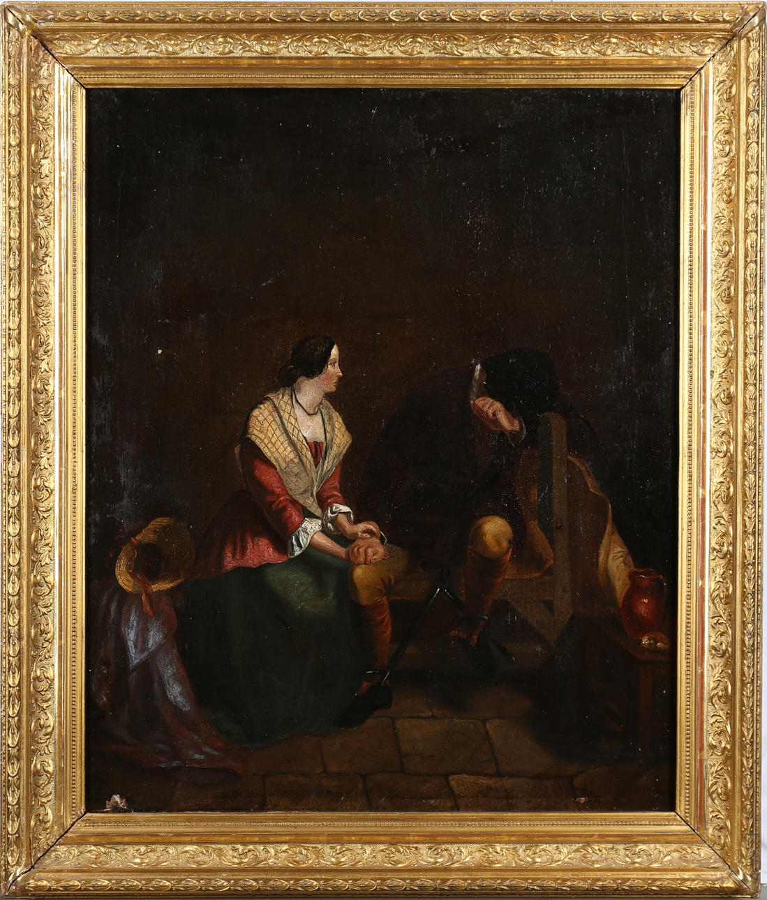 OIDENTIFIERAD KONSTNÄR. Olja på duk, signerad T. Roberts 1864 a tergo.