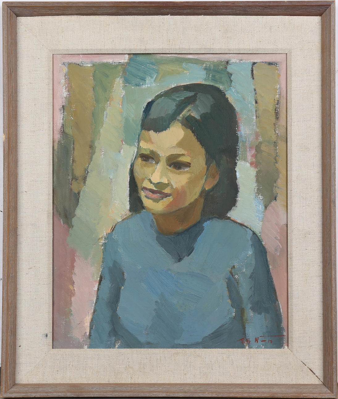 ROLF NORRMAN. Porträtt. Olja på duk, signerad.