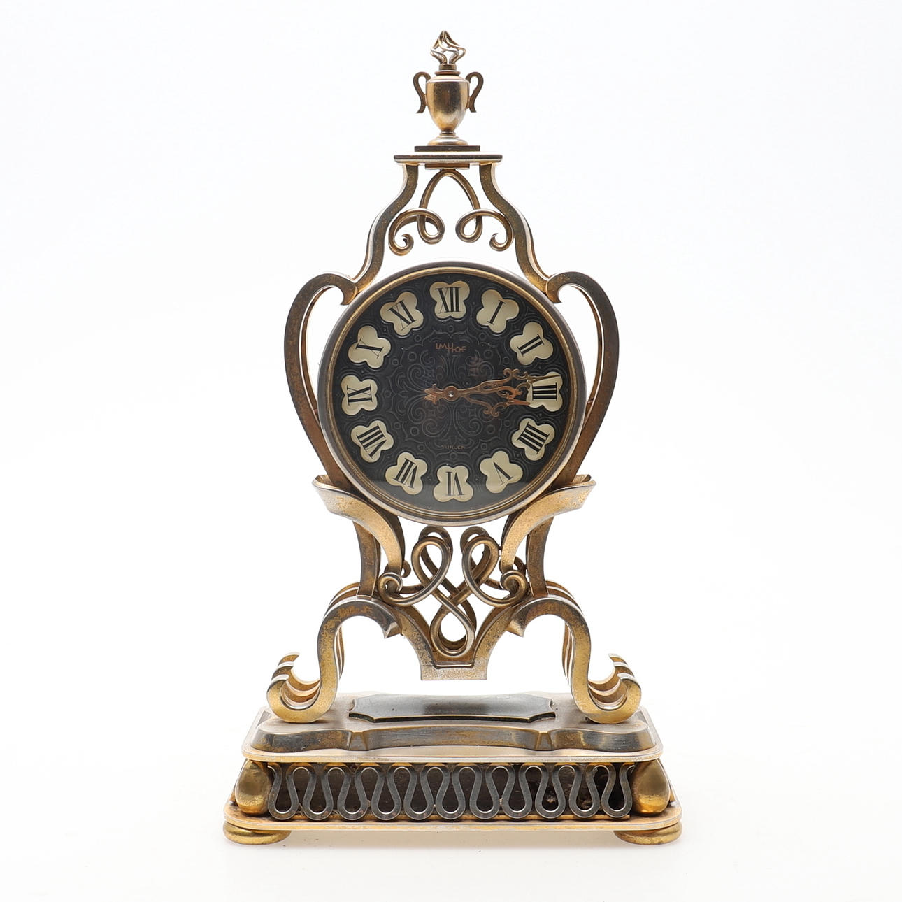 KLOCKA, FÖRGYLLD METALL.