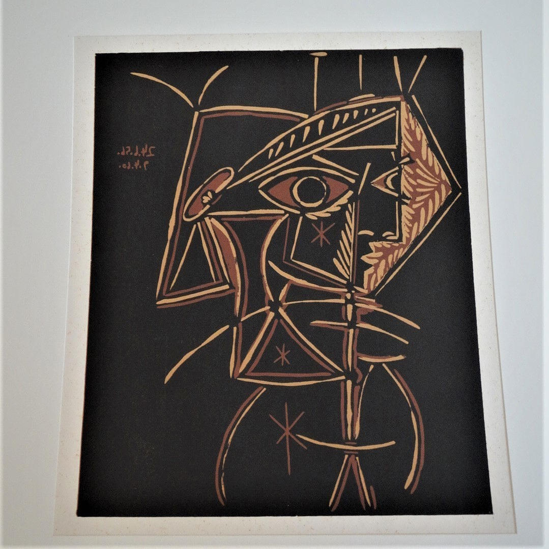 PABLO PICASSO, FÄRG LINOCUT, 1962.