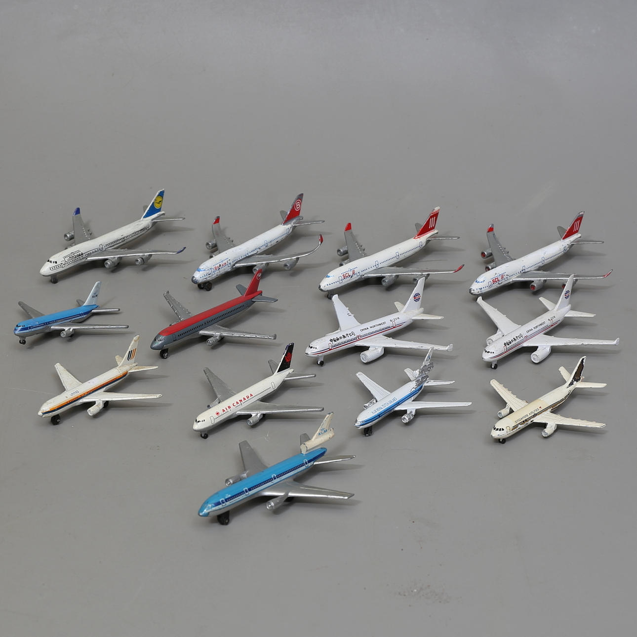 AIRPLANE MODELS, 22 pcs, metal, 1900s.