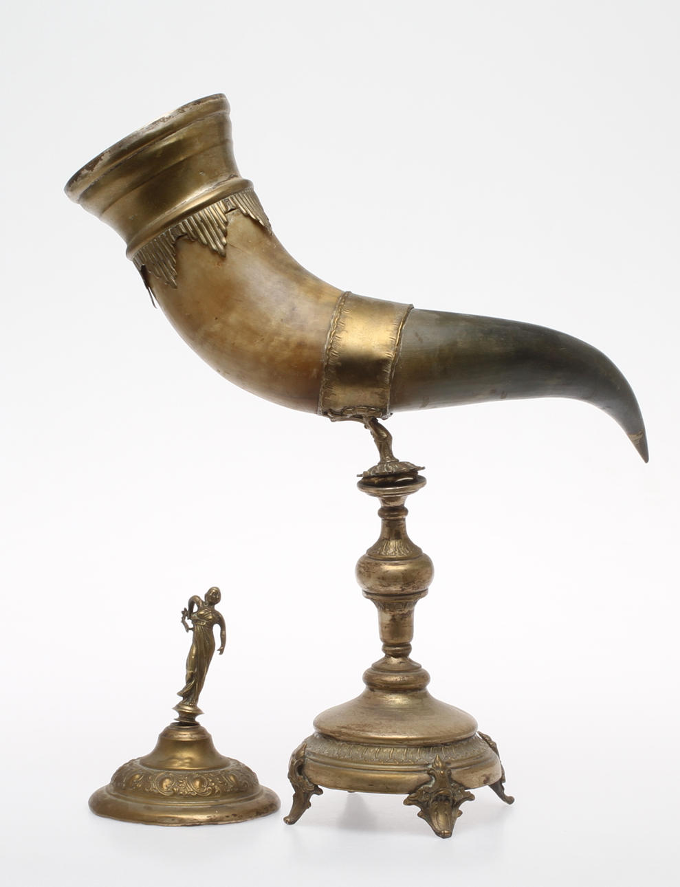 PRYDNADSHORN, horn och metall, sekelskiftet 1800/1900-tal.