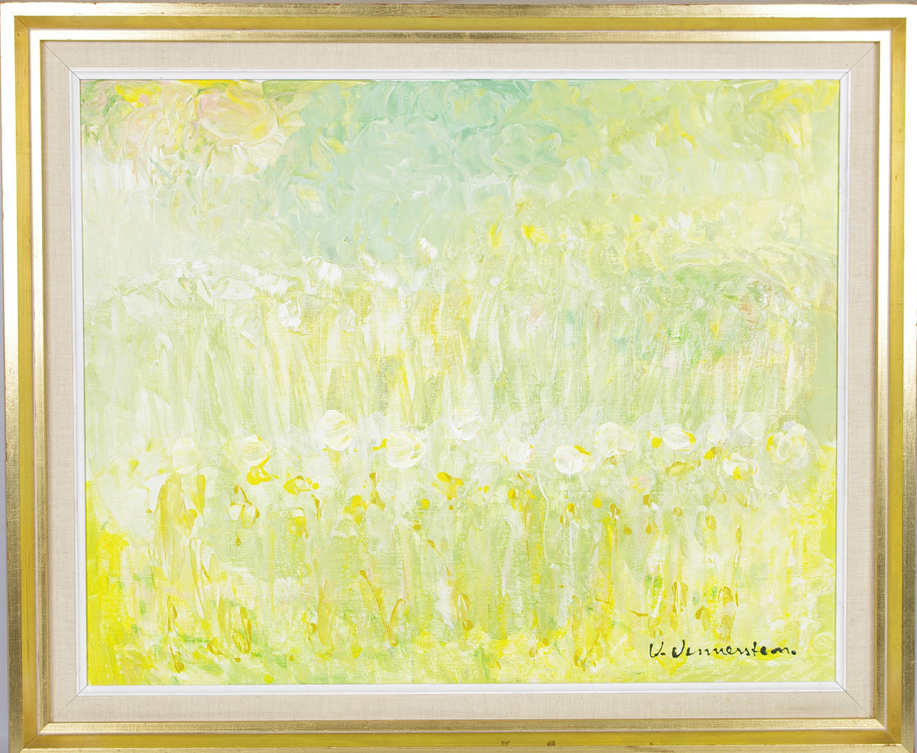 V. VENNERSTEN. sommarlandskap, olja på duk.