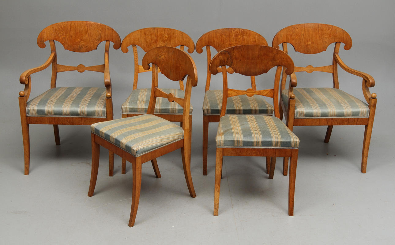 KARMSTOLAR, ett par, STOLAR, 4 st, Karl Johan-stil, 1900-tal.