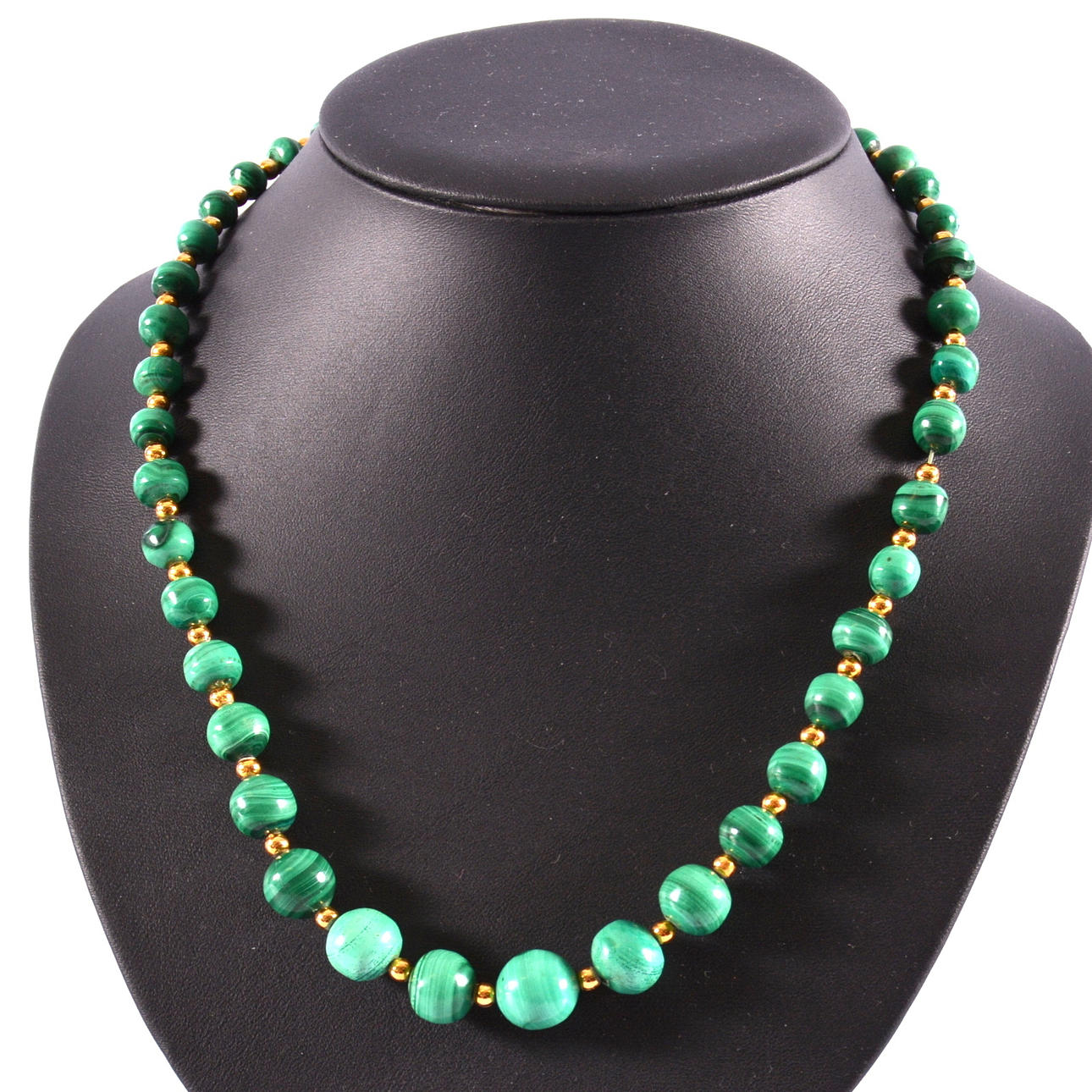 HALSCOLLIER, malakit, doserade kulor.
