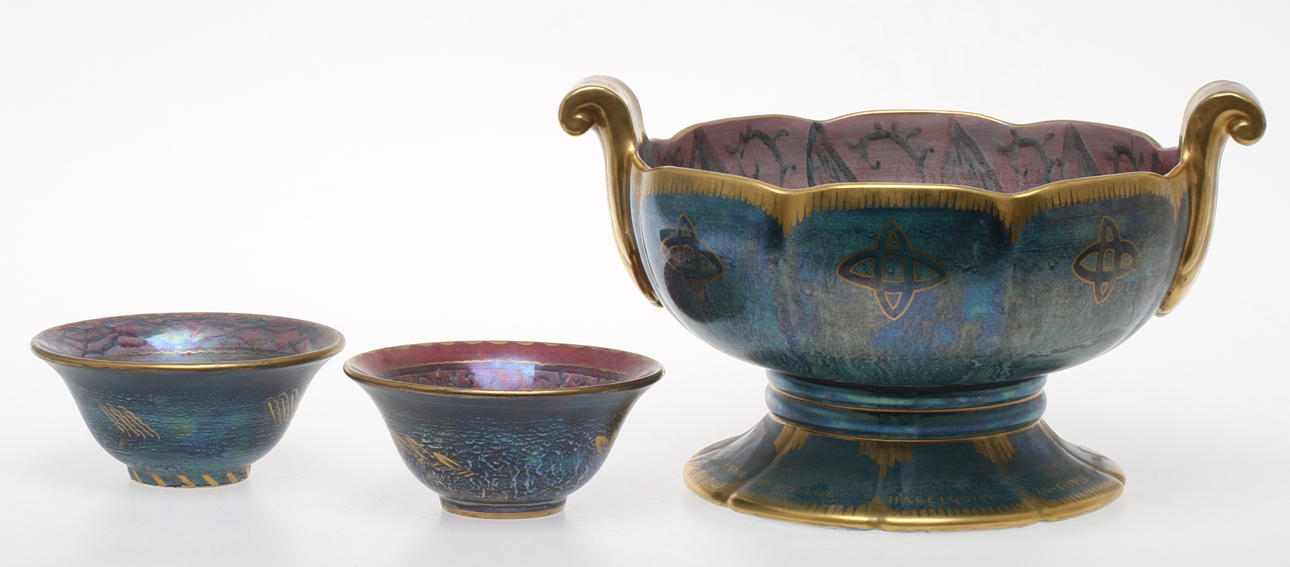 BÅLSKÅL, SKÅLAR, 2 st, Josef Ekberg, Gustavsberg, 1927.