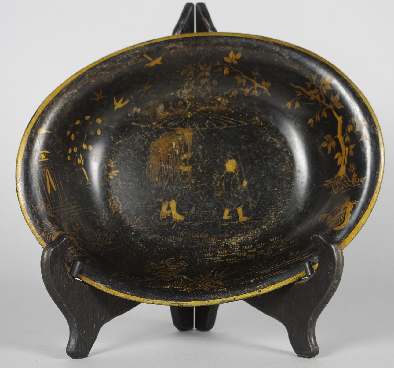 BRICKA, dekormålad plåt, tidigt 1900-tal.