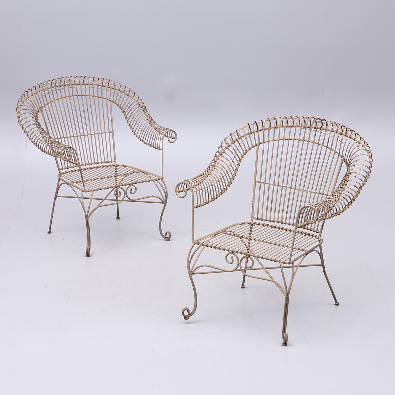 GARDEN CHAIRS, a pair, metal, 1900s.
