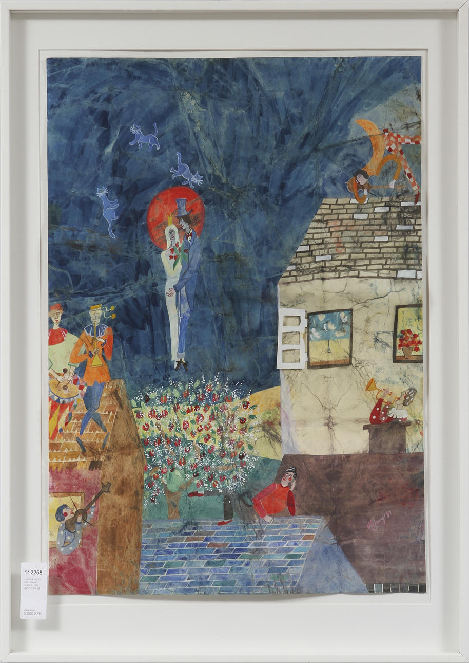 MARIKA LANG. Blandteknik, signerad och daterad 89.