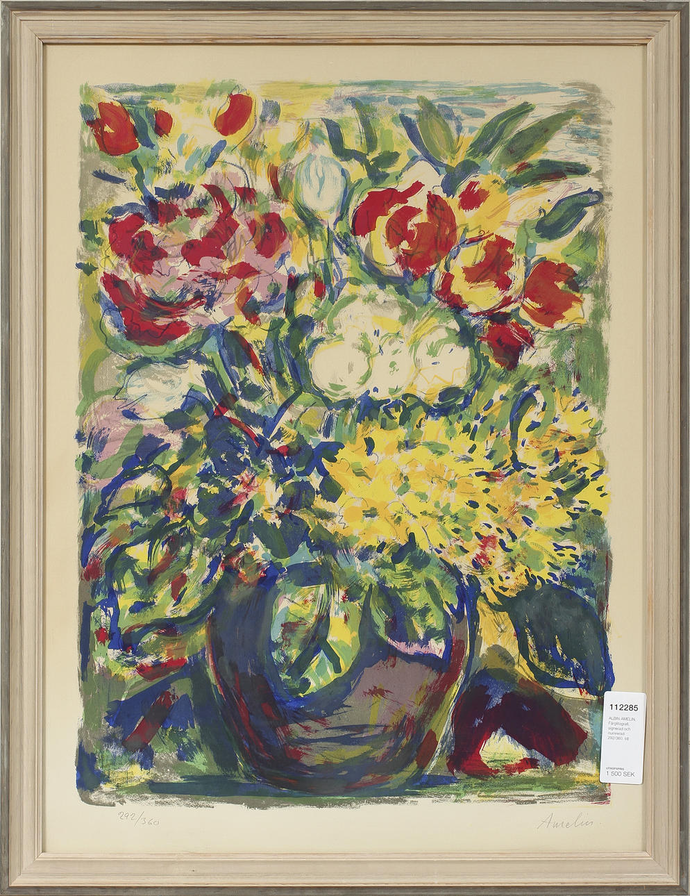 ALBIN AMELIN. Färglitografi, signerad och numrerad 292/360.