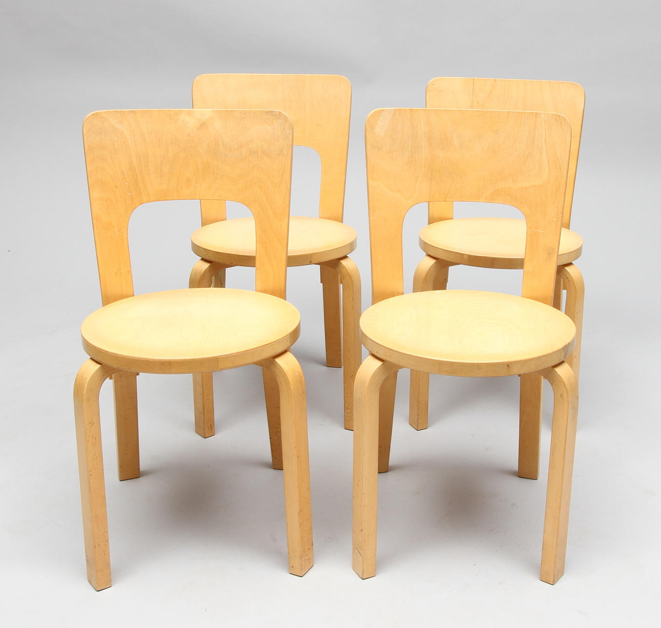 STOLAR, 4 st, björk, design Alvar Aalto.