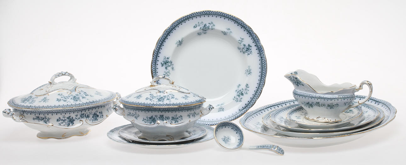 SERVISDELAR, ca 44 delar, porslin, "Florida", Burgess & Leigh, Middleport Pottery Burglem England, 1900-tal.