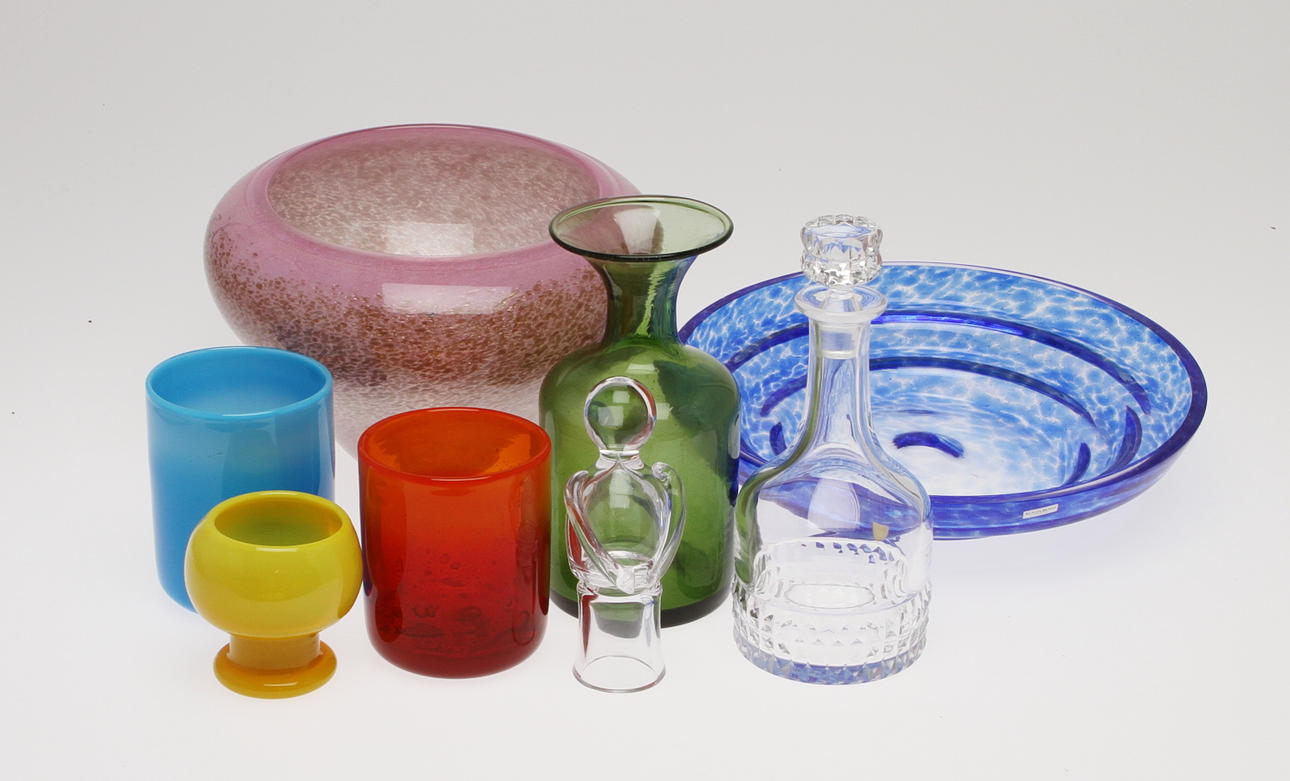 PARTI GLAS, 8 delar, bla Kosta, Höglund, Vallien och Orrefors.