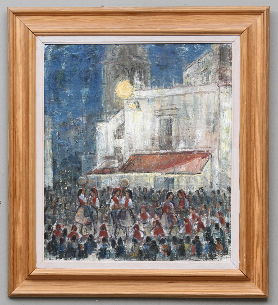 GUNNAR SÖDERMAN. Tarantelladans på torg, Italien. Olja på duk. Signerad och datyerad a tergo 1974.