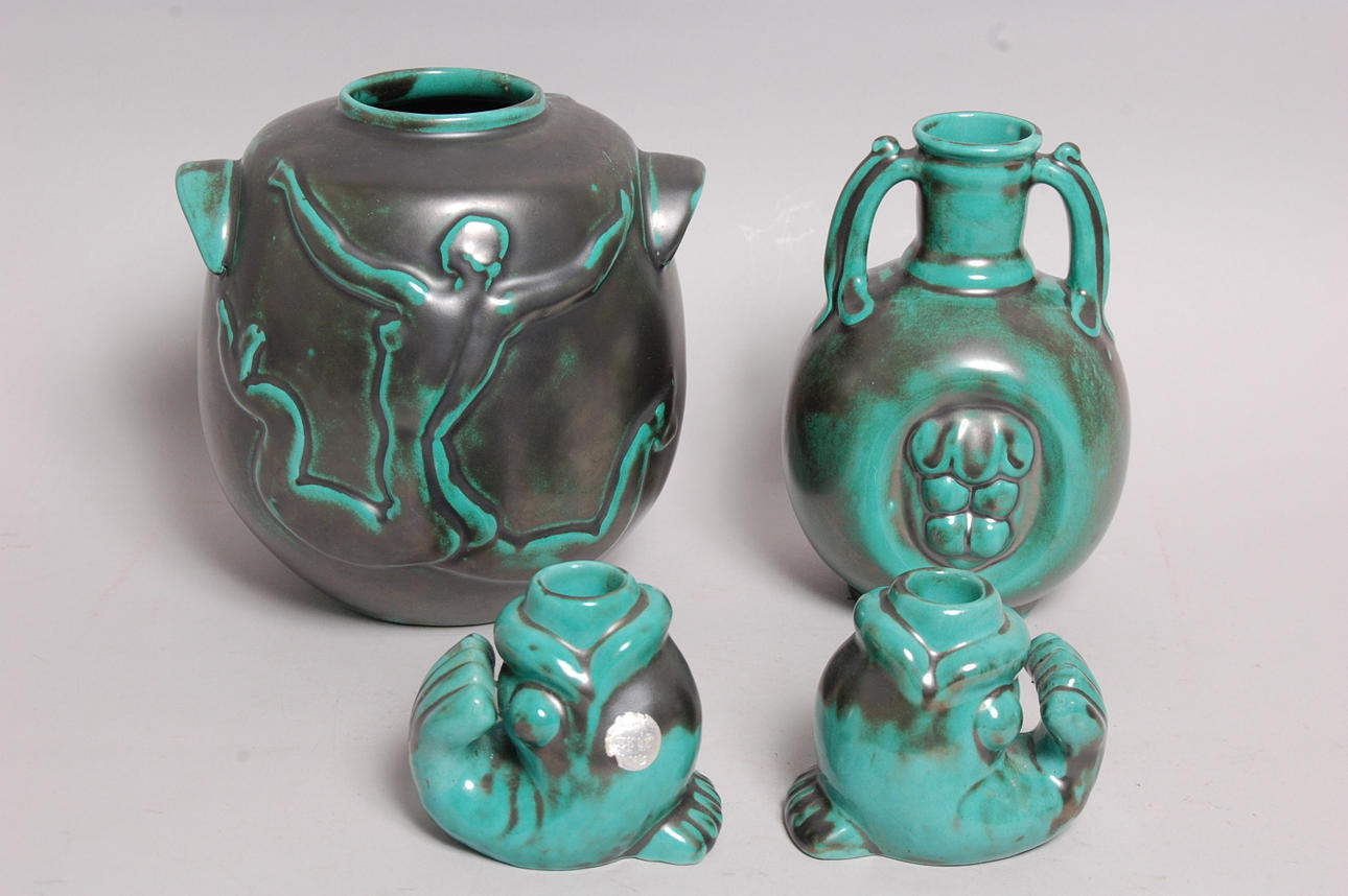 KERAMIK, 4 delar, Uppsala Ekeby, 1930-tal.