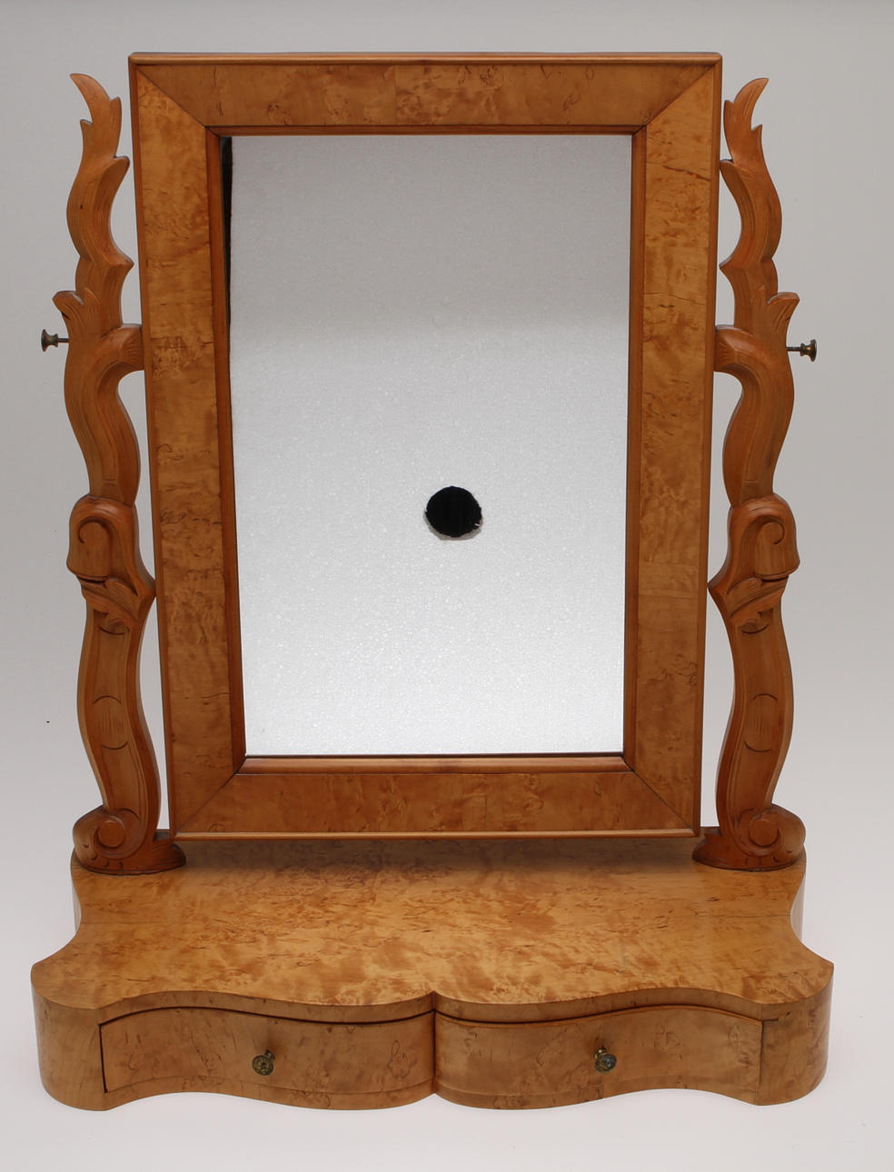 PIGTITTARE och RAM med spegelglas, 1800-tal.