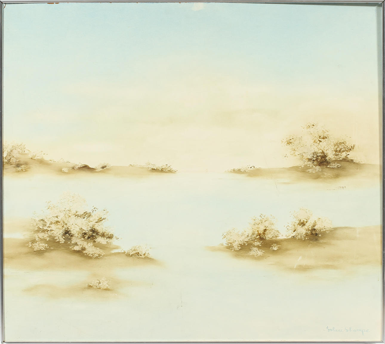 SOLVEIG STAMPE, olja på pannå, sign.