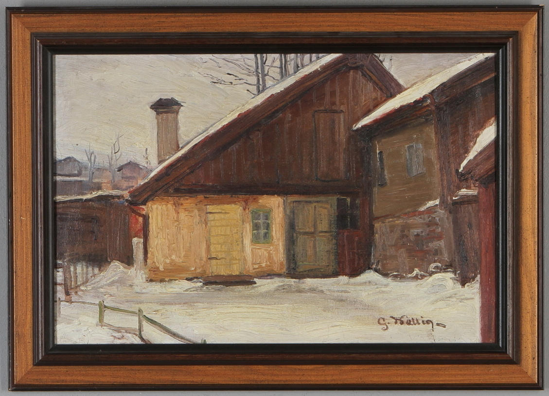 ULRIKA "GULLY" WALLIN GYLLENHAMMAR. Husmotiv, olja på duk, signerad.