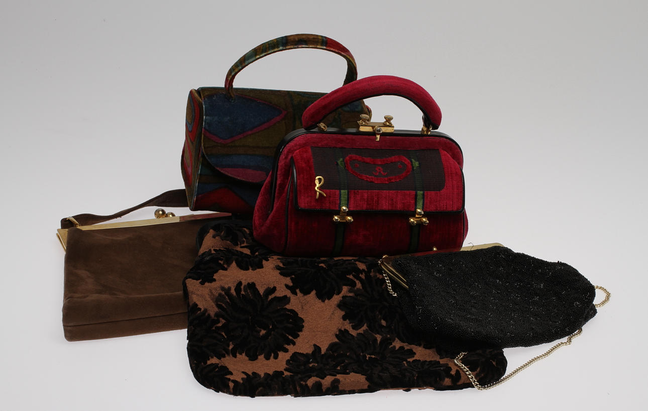 PARTI VINTAGE, 7 delar, bla väska Roberta Di Camerino.