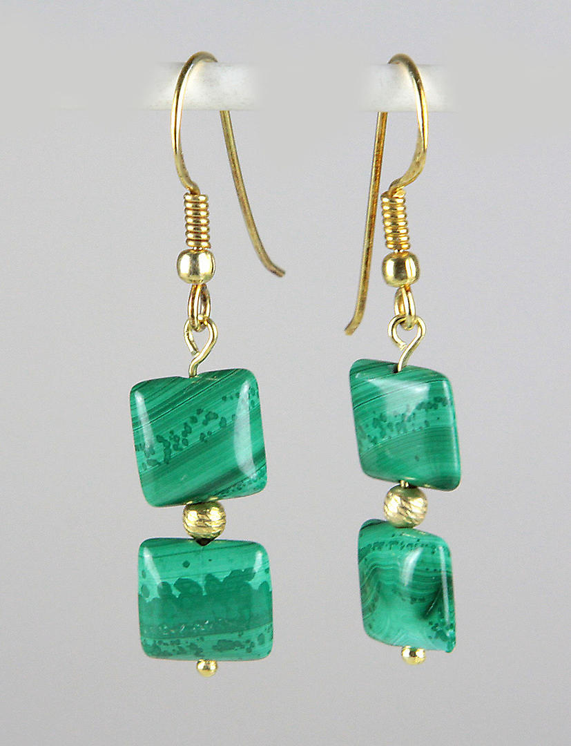 MALAKIT ÖRHÄNGEN, SILVERPLÄTERADE, 925 SILVER.