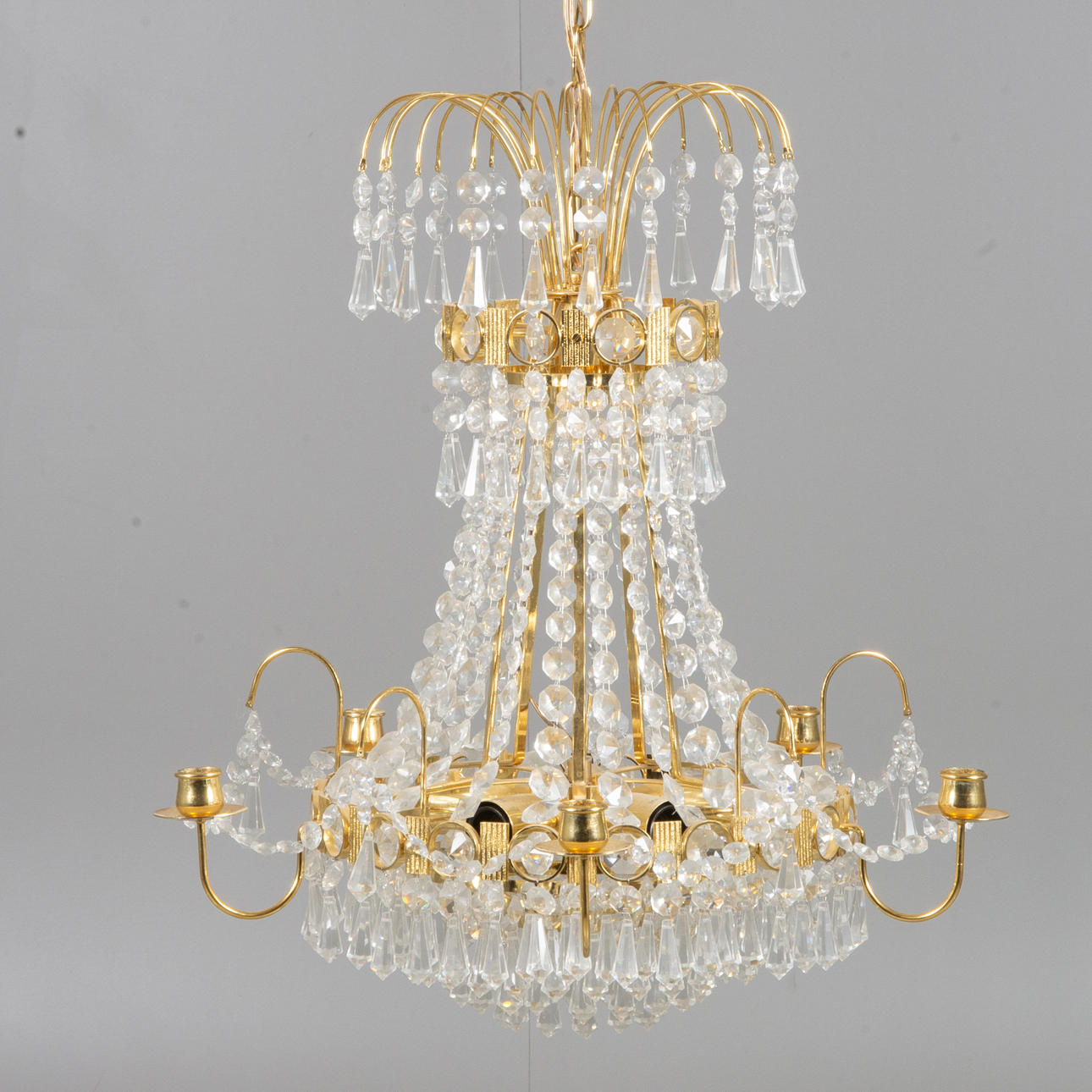 LJUSKRONA, 5-ljusarmar, IKEA, gustaviansk stil, sent 1900-tal ...
