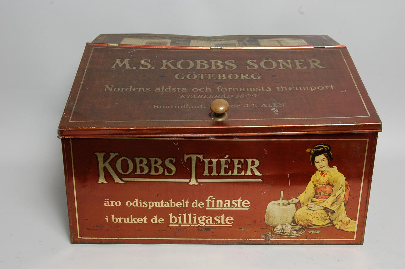 TELÅDA, plåt för Kobbs te, 1900-tal.