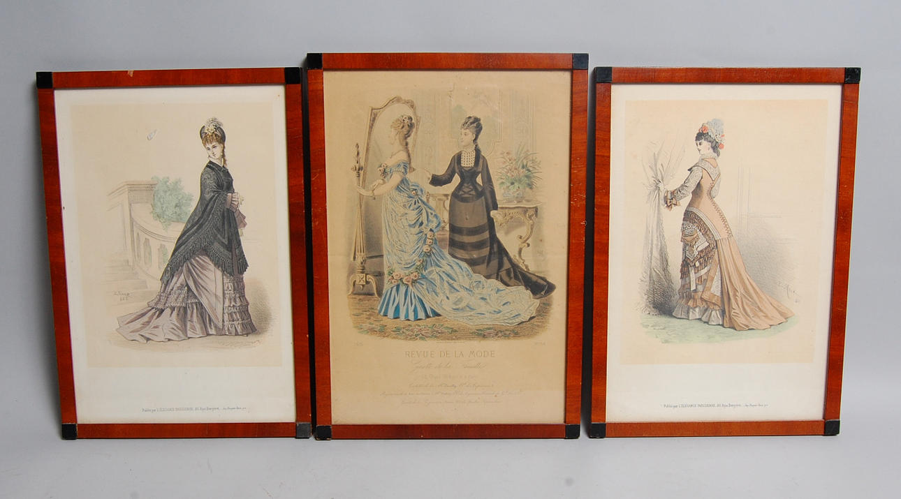 MODEBILDER, 3 st, Frankrike, 18-1900-tal.