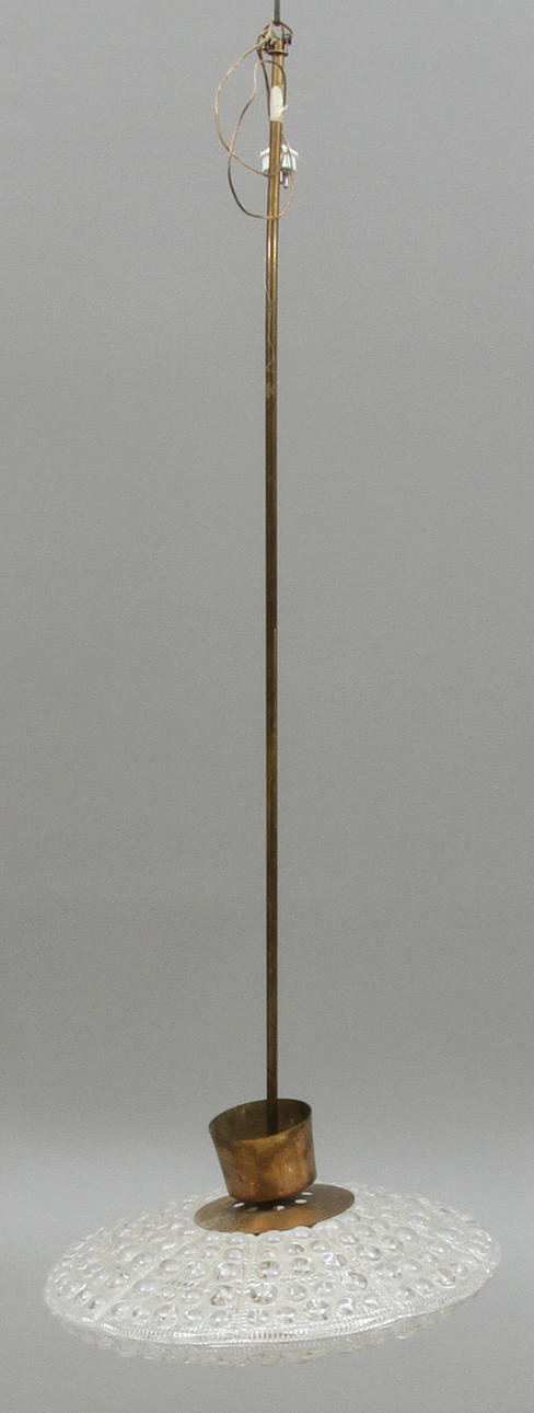 TAKLAMPA, glas och mässing, Carl Fagerlund Orrefors, 1900-tal.