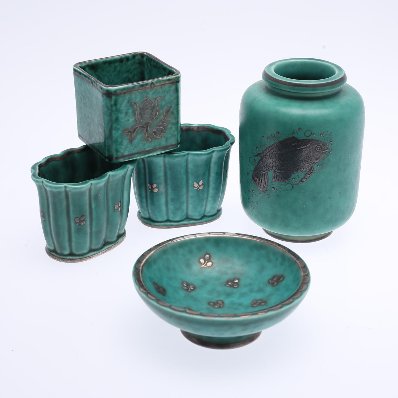 "ARGENTA", 5 delar, Wilhelm Kåge, Gustavsberg.