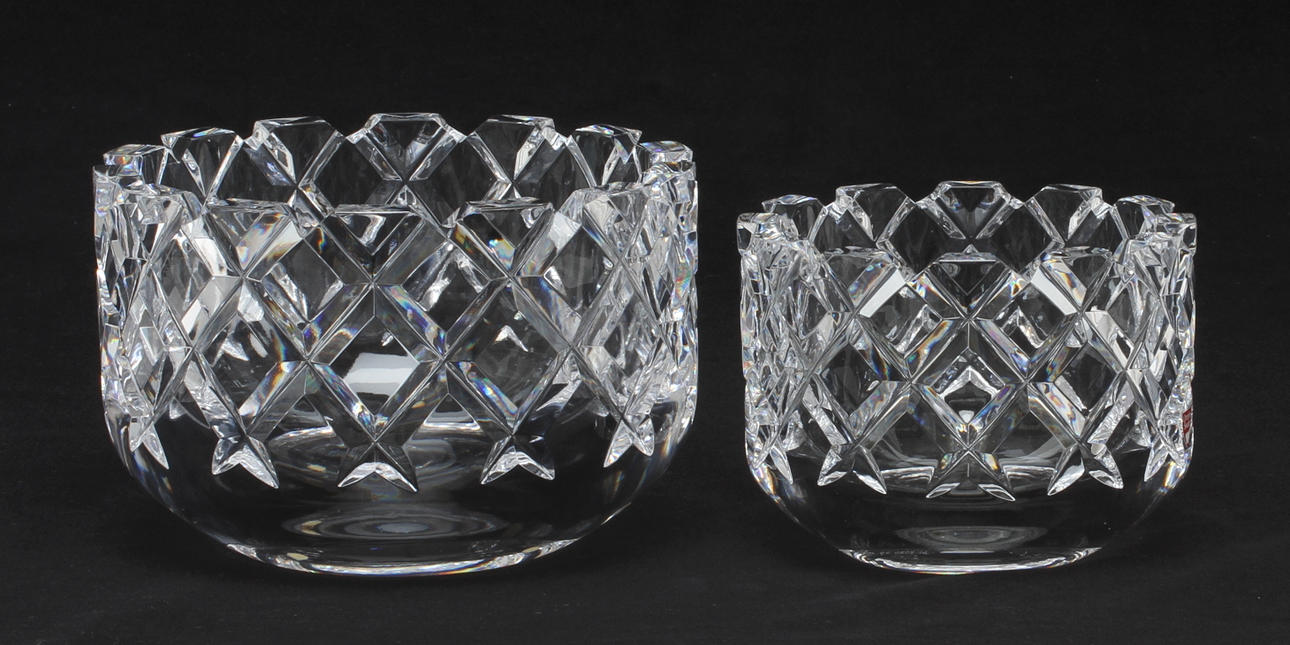 SKÅLAR, 2 st, glas, "Sofiero", Gunnar Cyrén, Orrefors.